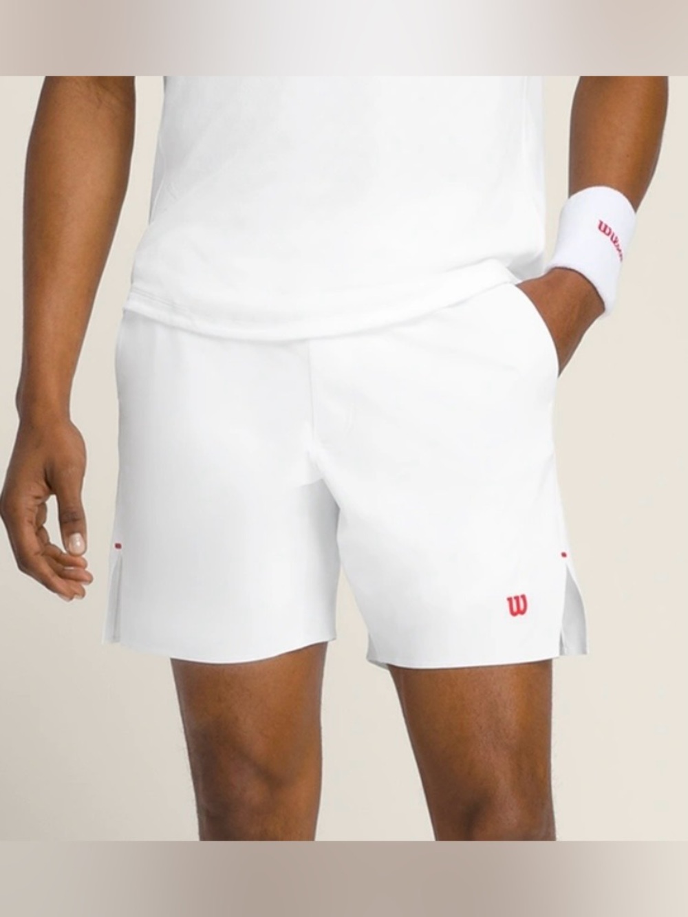 Wilson Men’s Peak Tennis Short Unlined Bright White Size XS